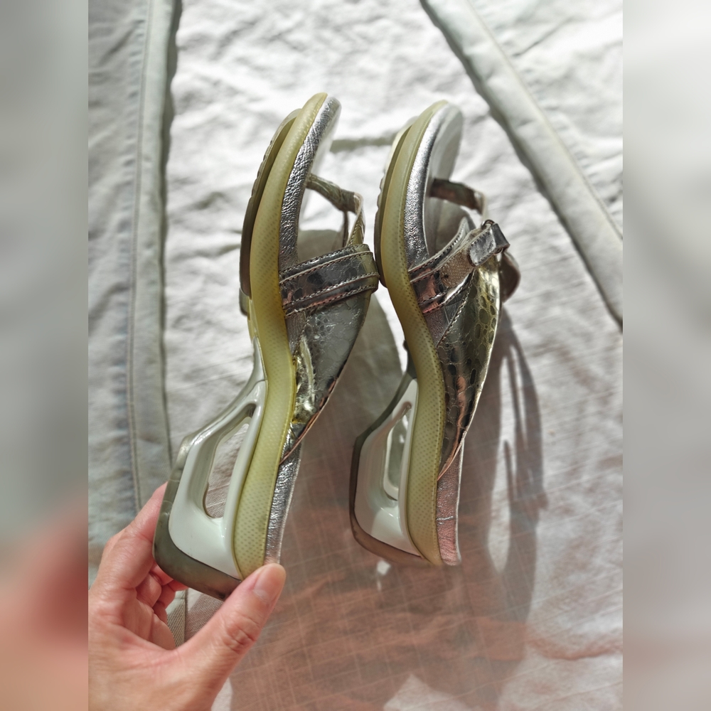 Y2K Silver Sporty Sandals 7